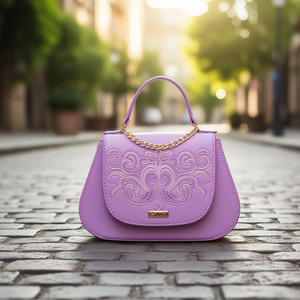 Fana femmes Vintage sac à bandoulière Gilda lavande poignée imperméable Polyester PU doublure Zip brodé pour l'été hiver - Product Image 2