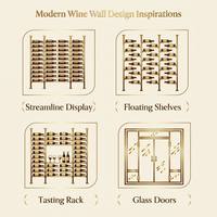 Cave à vin moderne personnalisée avec éclairage LED, étagères en acier inoxydable, rayonnages métalliques, contrôle de température (0-18°C) et affichage