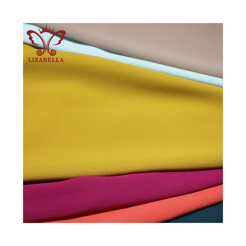 Shaoxing Lizabella Factory Wholesale 100%Terylene Fabric Pairs Chiffon Fabrics For Clothing