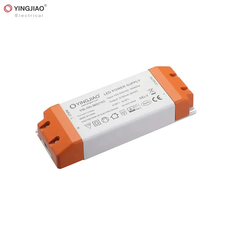 Yingjiao 50W LED Driver Corrente constante 12V 24V 48V Triac LED Dimmable Driver com 3 anos de garantia