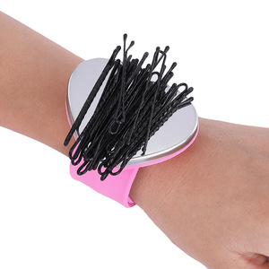 Hair Styling Magnetic <b>Bracelet</b> Wristband Heart Shaped <b>Metal</b> Clip 12 Cm Multifunction Daily Use - Product Image 2
