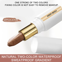 Crayon fard à paupières bicolore clair et foncé, application en une seule traînée, base et highlighter, dégradé en 3 secondes pour les pressées, OEM ODM Marque Privée
