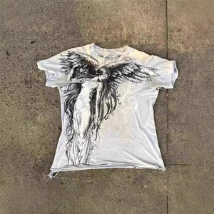 T-shirt a maniche corte da <span class=keywords><strong>uomo</strong></span> in cotone 100% con stampa di lettere, vestibilità regolare, stile Harajuku Gothic, collezione High Street anni 2000, Y2K - Product Image 5