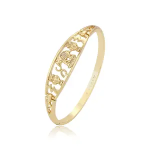 52671 Xuping Sieraden Creatieve Ontwerp Mode Dier Olifant Uil Patroon 14K Vergulde Diamond Bangle