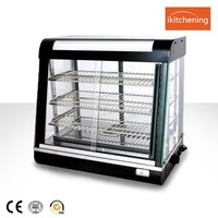 Vitrine chauffante pour aliments 220 v, équipement de cuisine en verre adapté à une vitrine