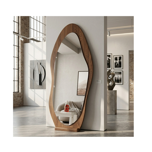 Modern Mango Wood <b>Wall</b> <b>Mirror</b> Decorative Hanging Wooden Frame for Luxury Home Bedroom Living Room Interior Decoration - Product Image 2