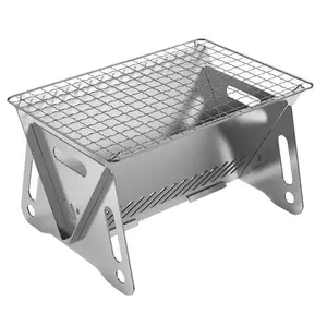 Außenbereich Barbecue Grill Garten Edelstahl Camping Ofen abnehmbarer Ofen tragbarer faltbarer Holzkohle-Grill