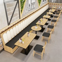 Ensemble de canapés en cuir sur mesure pour café, avec structure en bois, pour restaurant, vente en gros, solution tout-en-un