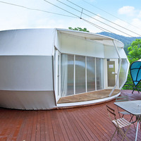 Tente de safari de luxe pour glamping, tente de lodge en toile imperméable, grande tente de camping familiale pour l'extérieur