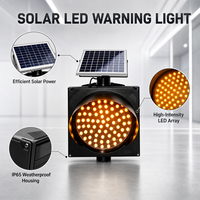 Feux d'avertissement routiers à LED solaires personnalisables à haute luminosité en aluminium, à fonctionnement continu et clignotants