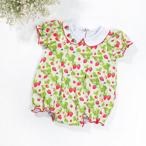 लड़कियों के कपड़े थोक फैशन लड़कियों के कपड़े, स्ट्रॉबेरी कढ़ाई और पुफ आस्तीन, प्यारा बुटीक बच्चों के कपड़े कस्टम - Product Image 5