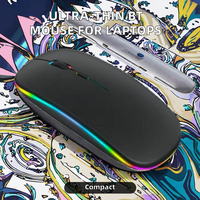 Mouse BT nirkabel, Portabel Mini ultra-tipis ergonomis vertikal dapat diisi ulang pelacakan optik untuk laptop produk stok