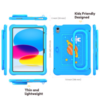 Étui de protection pour tablette avec design adapté aux enfants, béquille intégrée et emplacement pour stylet pour iPad 10e génération/A16 10,9 pouces, coque de protection Defender