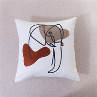 Innermor Boho Art abstrait chat broderie jeter taie d'oreiller blanc texturé housse de coussin pour chaise canapé-lit ou décor à la maison