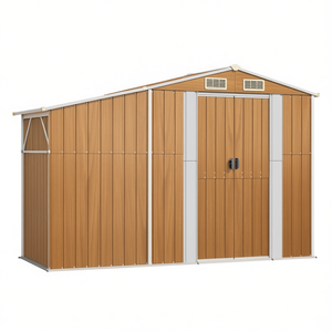 Caseta de Jardín de Acero Galvanizado Marrón Premium 10x8, Solución de Almacenamiento para Uso en Exteriores - Product Image 1