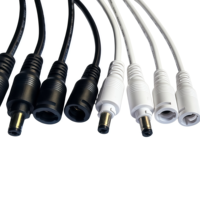 Kabel Adaptor DC Jack PVC Solid 22AWG Quick Locking 2P 2.1mm/2.5mm Male Female untuk Lampu LED Strip & Panel