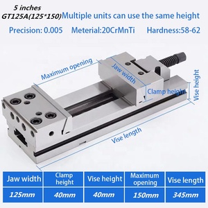 Gt125a hàm Chiều rộng 125mm kẹp chiều cao 40mm mở tối đa 150mm Độ chính xác <span class=keywords><strong>Vise</strong></span> 5 inch CNC khắc phó - Product Image 3