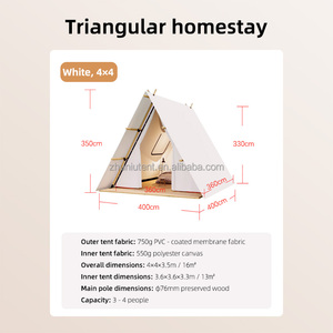 4*4M alto resistente al vento robusto triangolo in acciaio rifugio progettato per il <span class=keywords><strong>campeggio</strong></span> permanente all'aperto in tenda A forma di Hotel - Product Image 6