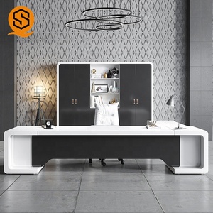 Escritorio de oficina para ejecutivos, superficie sólida moderna, a precio de fábrica - Product Image 5