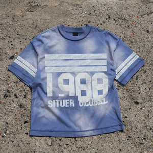 TKAN 7 T-shirt surdimensionné pour homme lavé à l'acide qualité de luxe 100% coton Logo personnalisé graphique Streetwear recadrée Boxy Design" - Product Image 2