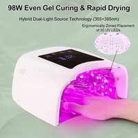 Machine à manucure professionnelle 98W, lampe UV LED rechargeable sans fil, sécheuse à ongles pour vernis gel, pour salon de beauté
