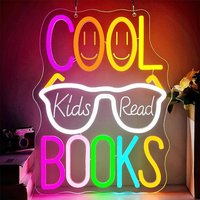 Enseigne néon étanche sur le thème de la lecture, motifs livre et citations, support acrylique pour bibliothèque, salle de classe, espace d'étude pour enfants, décoration intérieure