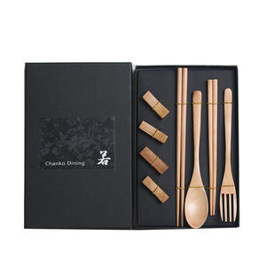 Set di scatole regalo per <span class=keywords><strong>posate</strong></span> in legno bacchette resto, cucchiaio, forchetta, Set di bacchette con custodia - Product Image 1