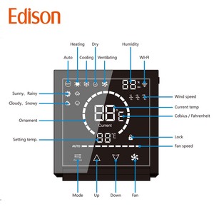 Flexible PVC ABS <b>Mini</b> <b>Split</b> 12Vac Thermostat Smart <b>AC</b> Controller WiFi IR Easy Install Wall-Mounted Rectangle Hospital IR218 Smar - Product Image 2