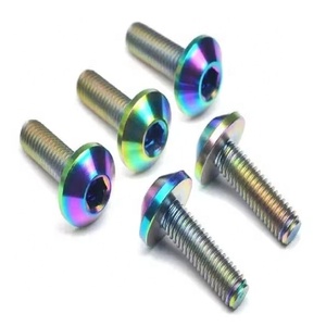 Aluminium Hex Cap <b>Screws</b> 12mm Diameter Anodized Rainbow Gold Finish Metric Threaded Fasteners - Product Image 5