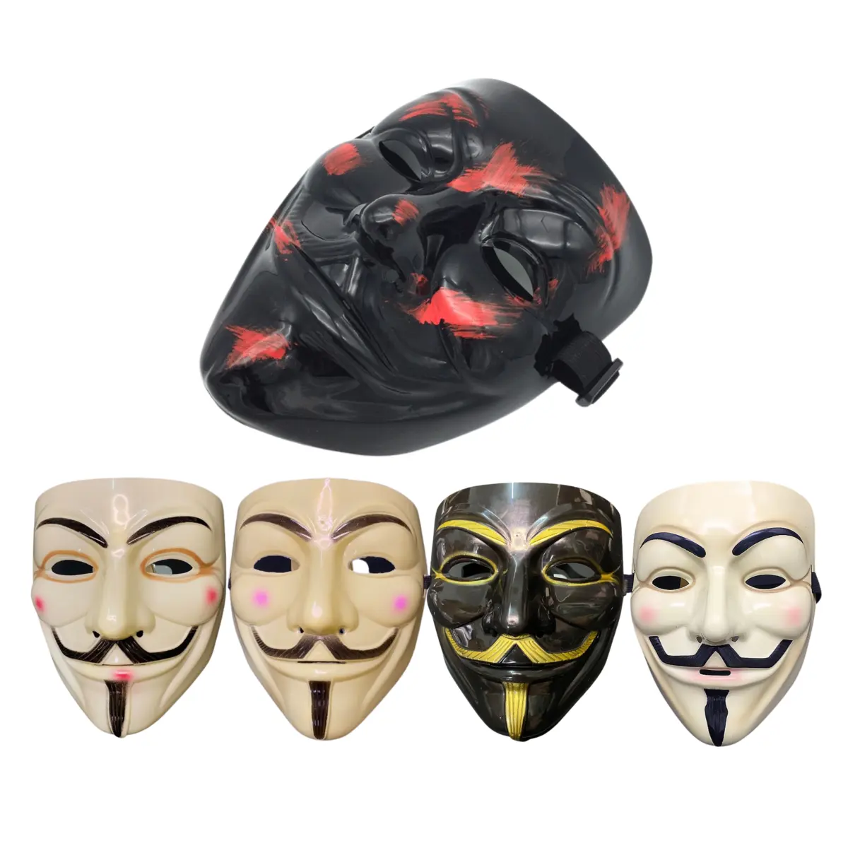 Halloween colored V for Vendetta Guy Fawkes Face Mask for Carnival Costume Party Props Mask