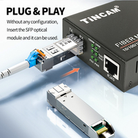 Convertisseur de média fibre optique Gigabit TiNCAM LC 20KM avec port SFP pour FTTH FTTB Fibre vers Ethernet Surveillance CCTV