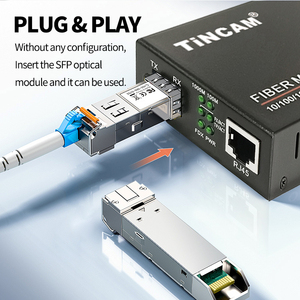 Tincam LC 20km GIgabit 1000M duy nhất chế độ sợi SM FTTH fttb phương tiện truyền thông chuyển đổi sợi để Ethernet CCTV giám sát - Product Image 4