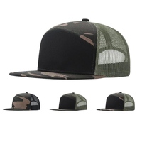 Gorra Trucker Estilo Camuflaje 168, 7 Paneles, Visera Plana, Malla Transpirable, Cierre a Presión, Gorras Trucker para Adultos, Gorras Camo