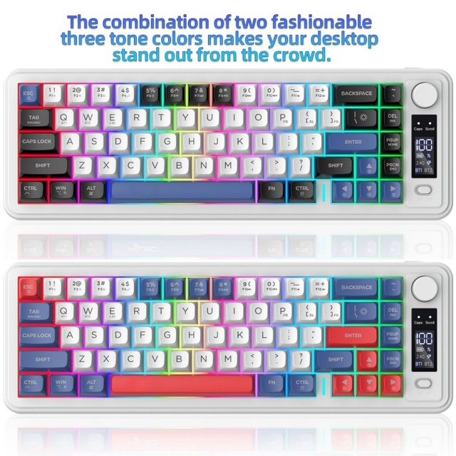 68-Key 3-Mode LED Backlit Gaming Keyboard Ergonomic Design Compact Membrane Structure USB Type-C Interface for PC/Desktop/Laptop