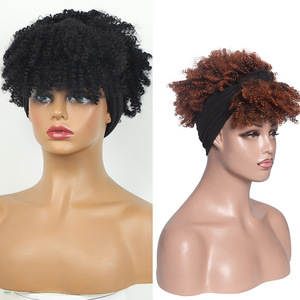 Pelucas Baisiyuan, peluca corta y rizada J299, diadema negra para mujer, cambio de peinado estilo africano, cualquier forma de rostro - Product Image 2