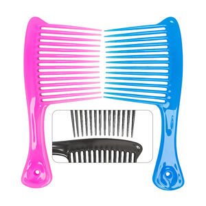 Commercio all'ingrosso della fabbrica pettine a pettine a denti larghi in plastica pettine piatto per denti Corse spazzola per capelli - Product Image 5