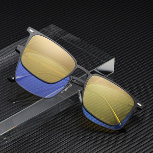 Lunettes de soleil magnétiques BQ-8003 pour hommes, monture noire, verres PC, protection UV400, pour la conduite en extérieur, classe 2 - Product Image 1