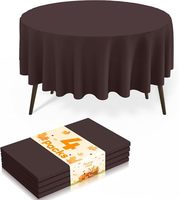 Nappe ronde marron de 84 pouces, housse de table jetable imperméable pour événements rustiques à louer