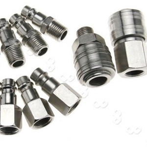 Dingyi German Style Iron Male <b>Thread</b> Connector 1/4 Inch 6 Mm Pneumatic <b>Tool</b> Accessory 10 Piece Set - Product Image 4