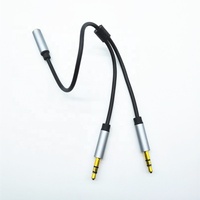 Libaba-Divisor de auriculares 2 en 1, adaptador de cable de audio de 3,5mm a 2 clavijas macho, 3,5mm