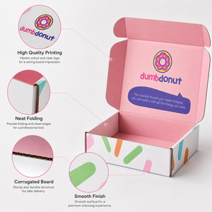 Cajas de Cartón Corrugado para Envíos de Donuts, Impresas a Todo Color, de Grado Alimenticio, Plegables, con Logotipo Personalizado para Donuts, Galletas y Pasteles - Product Image 4