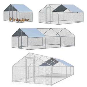 Poulailler en acier avec clôture, cage imperméable en forme de cloche, enclos pour poulets à usage extérieur, poulailler accessible - Product Image 1