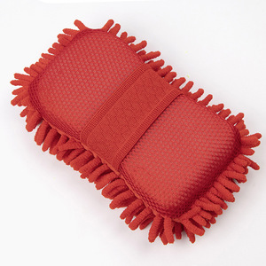 Wholesale <b>Hand</b> Soft Towel Microfiber <b>Scrub</b> Car Glass Care Cleaning Sponge Pad Block Washing Supplies - Product Image 3