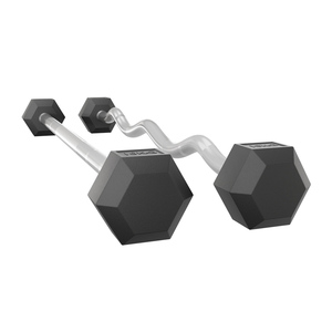 Venta al por mayor profesional gimnasio Fitness goma hexagonal fijo Barbell Hexagonal Fix Barbell <span class=keywords><strong>Barra</strong></span> de peso - Product Image 1