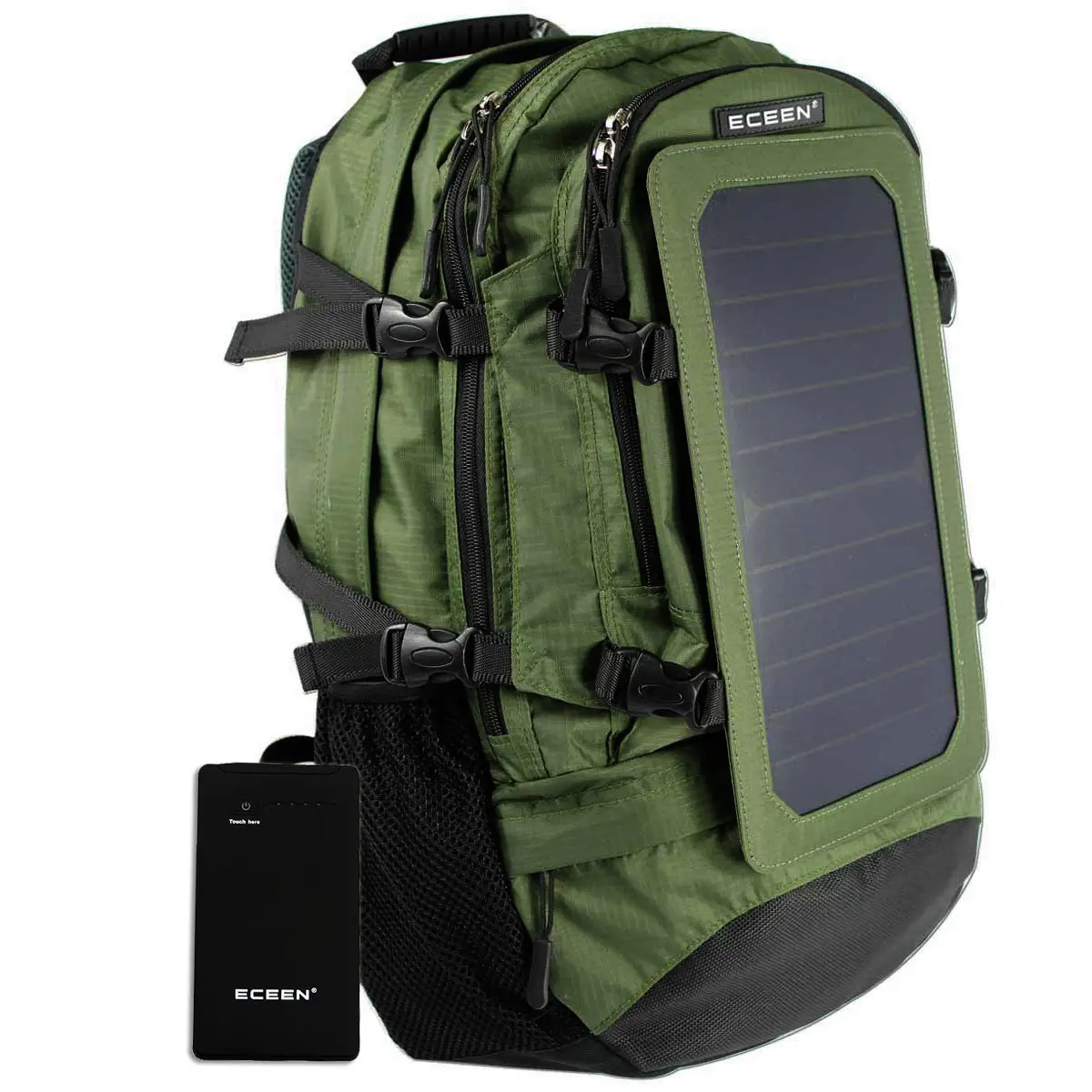 Mochila de acampada al aire libre, cargador Solar de Panel Solar de 10000mAh y 7W, personalizado, a la moda, impermeable