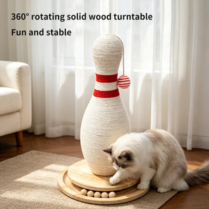 Vertical Cat Scratching Post Wear-Resistant Dust-Free Jute Rope <b>Bowling</b> Ball Style All-in-One Cat - Product Image 3