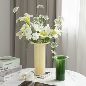 Home High-end One <b>Row</b> test Tube Transparent Glass Vases <b>Water</b> Flower Arrangement Light Luxury Crystal test Tube Small Vase - Product Image 1