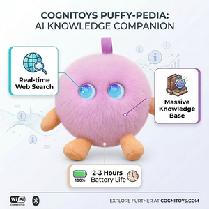 Peluche interactive Cuteyeah Lavande Violette avec Pompon, Contrôle par application multilingue, Compagnon de lecture de contes pour le coucher, Recharge USB-C, Pour tous les âges - Product Image 2