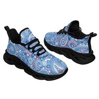 Chaussures décontractées personnalisées en gros, en maille, à lacets, antidérapantes, légères, respirantes, avec coussinets, motif Mandala, confortables
