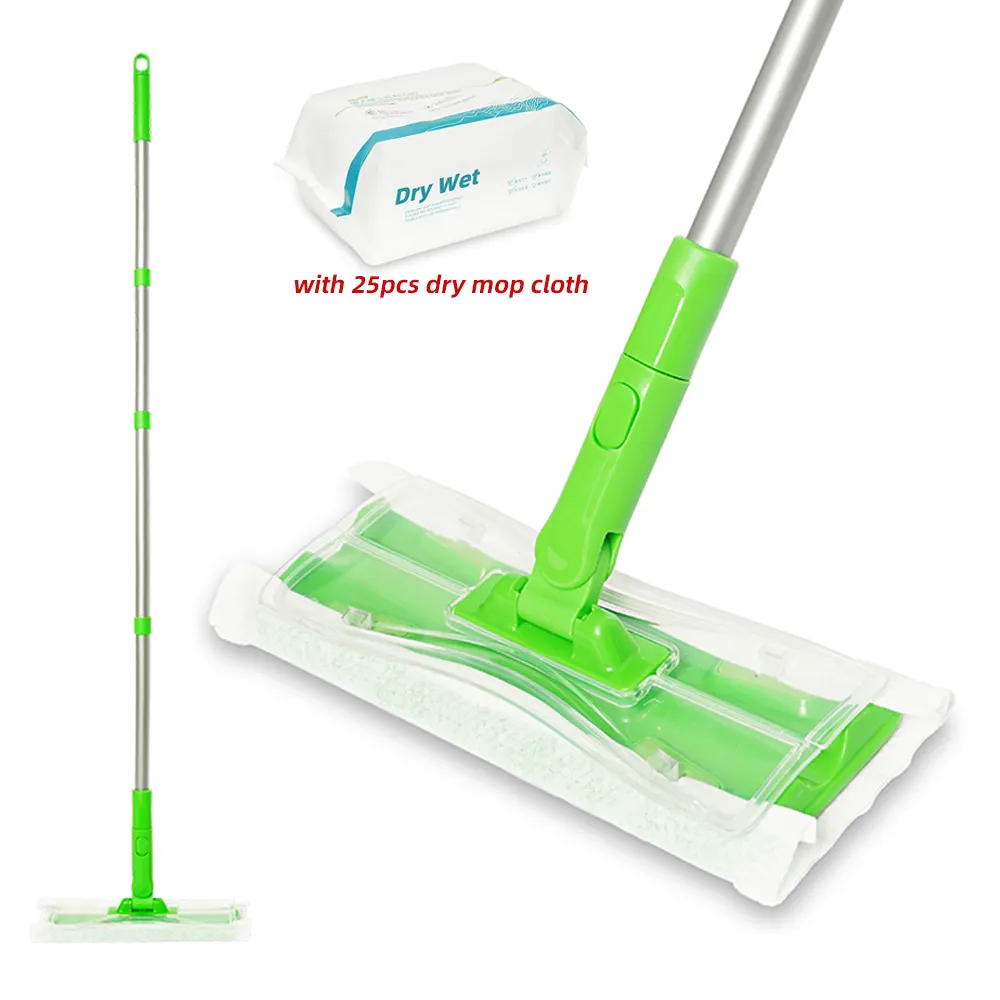 Jesun Sweeper 2-in-1 Mops with Disposable Non-woven Mop Cloth Dry Wet Multi Surface Flat Mop for Floor Pet Hair Cleaning